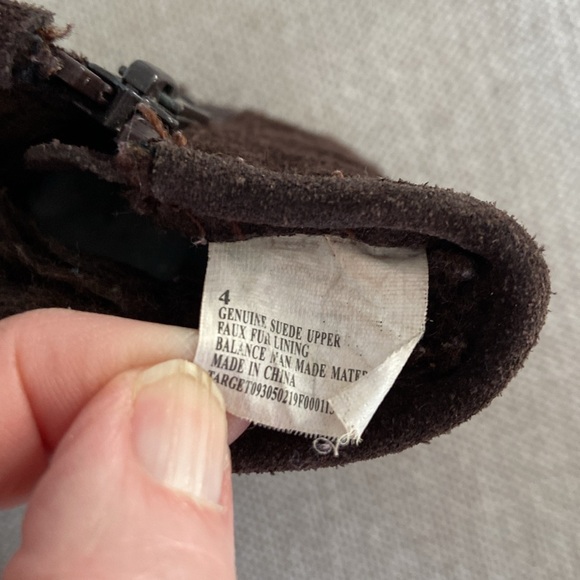 Circo Brown Genuine Suede Zippered Toddler Boots - Picture 9 of 11